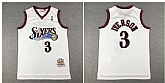76ers 3 Allen Iverson White 1997-98 Hardwood Classics Mesh Jersey,baseball caps,new era cap wholesale,wholesale hats